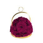 Gold hoop with red roses on a white background