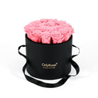 Black box with pink roses and 'Only Roses' branding on a white background