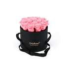 Black box with pink roses and 'Only Roses' branding on a white background